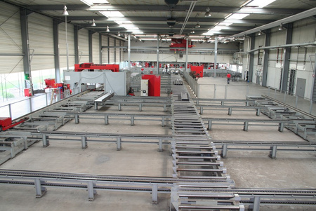 Transportsystem with cross transfer and roller conveyors