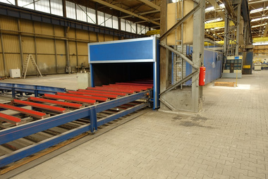 Intec Drying tunnel with chain conveyor and lifting cross transfer tracks on special sale